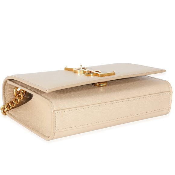 Saint Laurent Beige Grain De Poudre Small Kate Chain Bag - Picture 5 of 6